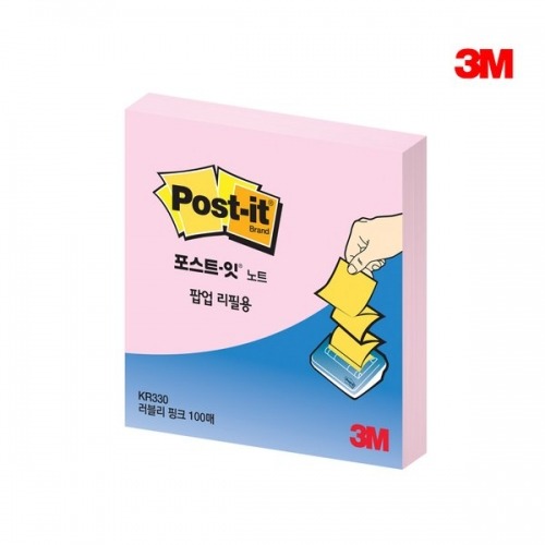 3M/포스트잇/팝업리필/KR-330/핑크